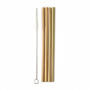 THE HUMBLE CO. Bamboo Straws Καλαμάκια Μπαμπού & Βουρτσάκι Καθαρισμού, 4 τεμάχια