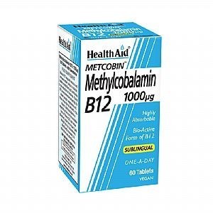 Health Aid Metcobin Methylcobobalamin B12 1000mg 60 Tabs.