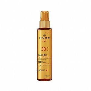 NUXE SUN tanning oil- Λάδι μαυρίσματος για πρόσωπο & σώμα SPF30 
