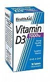 HEALTH AID Vitamin D3 1000iu 30tbs