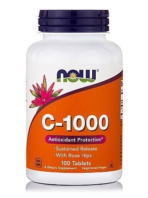 NOW Vitamin C 1000mg with Rose Hips 100tabs